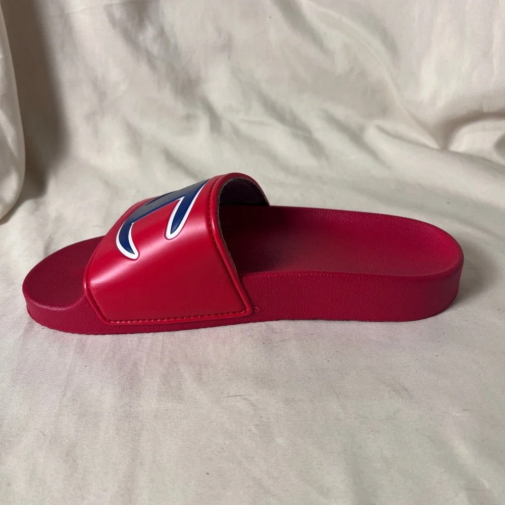 Champion Kids IPO Slides Red Blue White Athletic Sandals C Logo Slip On Shoes